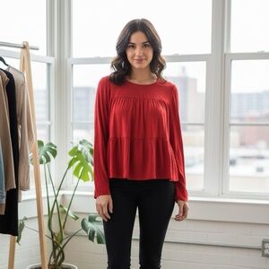 Gap Red Long Sleeve Top
